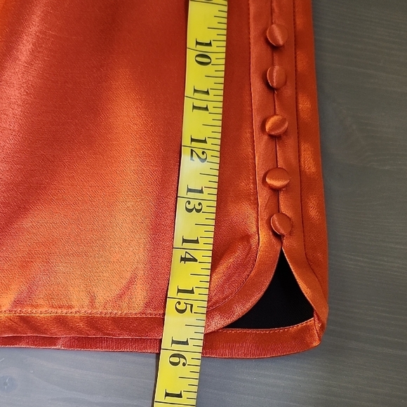 ZARA Orange satin high waist mini skirt - Picture 11 of 11